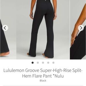 Lululemon Groove Super-High-Rise Split-Hem Flare Pant *Nulu
Black NWT size 4